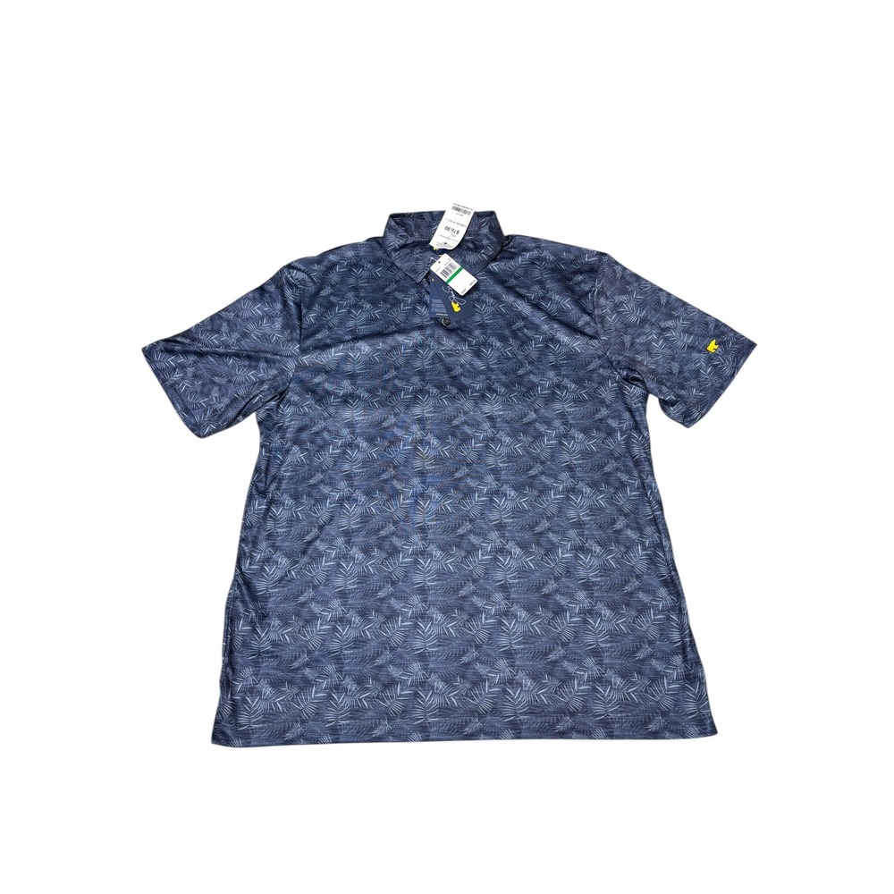 NWT Jack Nicklaus‎ Men's Classic Navy Palm Leaf Print Golf Polo Shirt Size L/G
